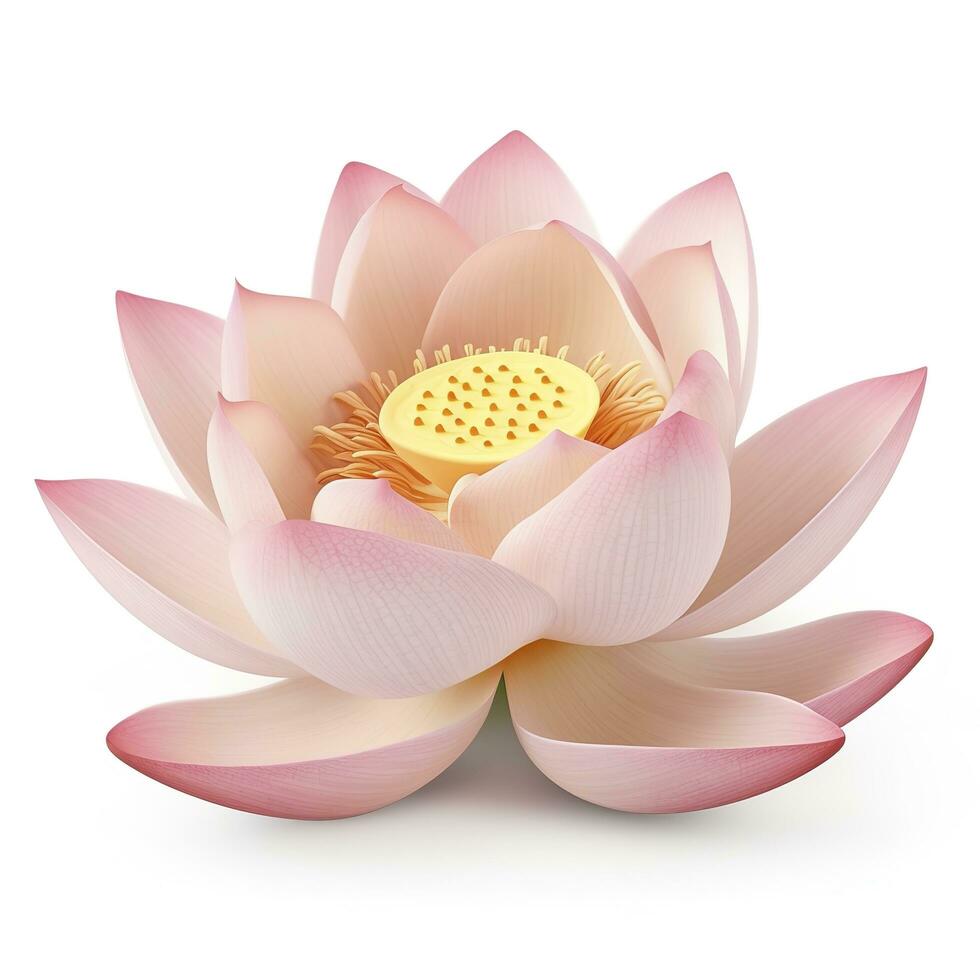 lotus flower isolated on white background, generate ai photo