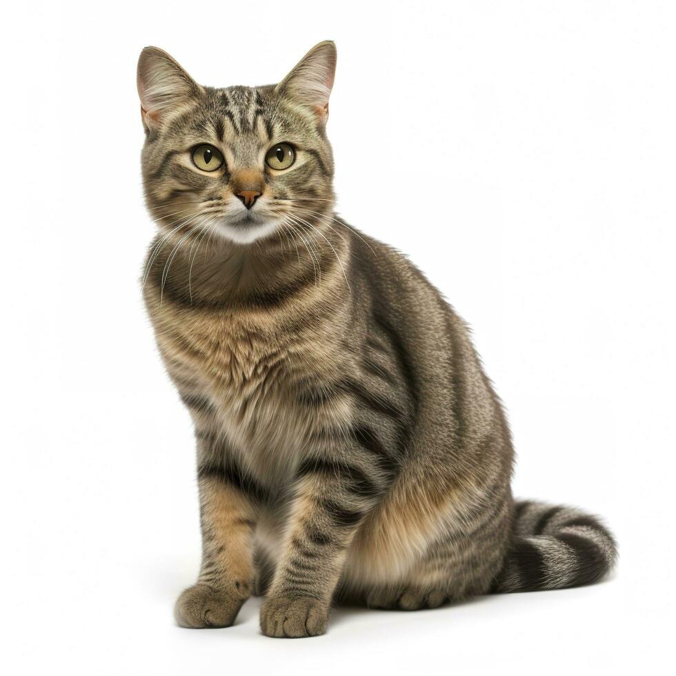Cat isolated on white background, generate ai photo