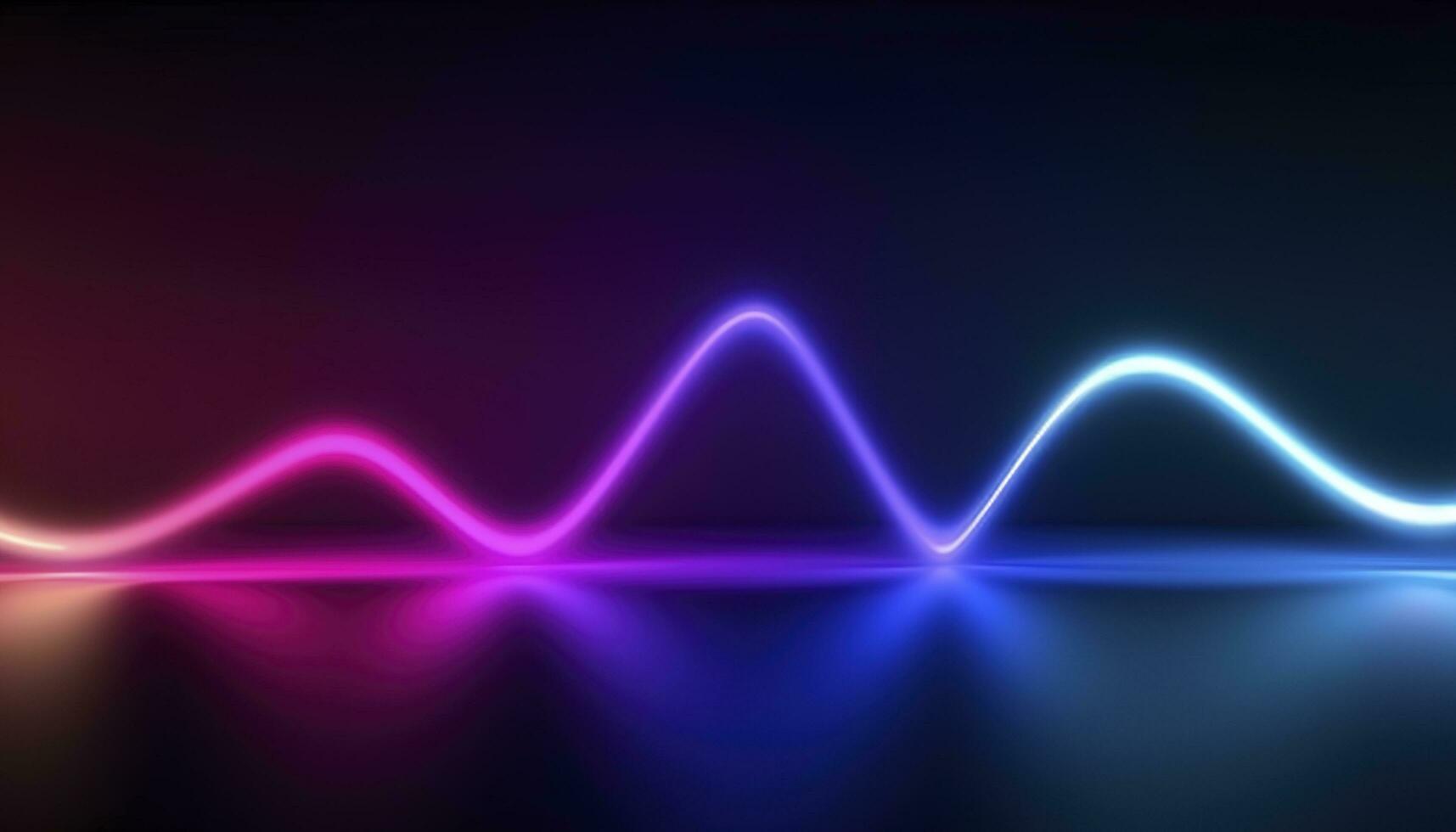 3d rendering, the abstract background of colorful neon wavy lines glowing in the dark. Modern simple wallpaper, generates ai photo