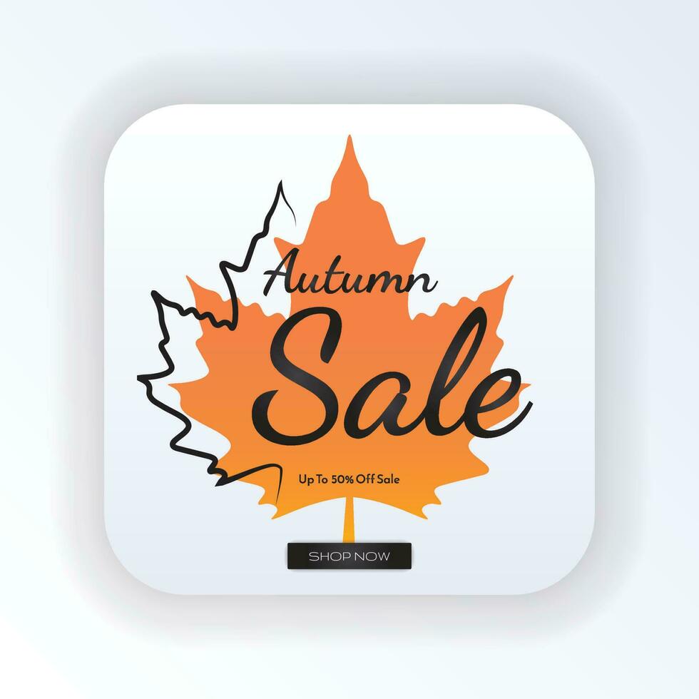 Autumn Sale button Vector illustration. simple autumn design, banner, poster, brochure, for social media