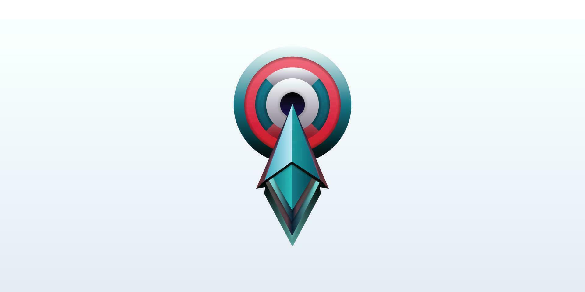 arrow target logo design, combination of arrow and target vector