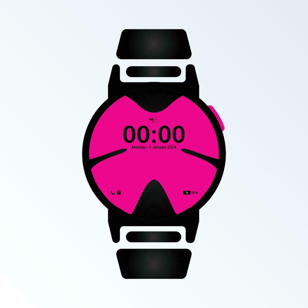 watch, butterfly concept, women's watch accessories, logo concept. smart watch silhouette symbol vector