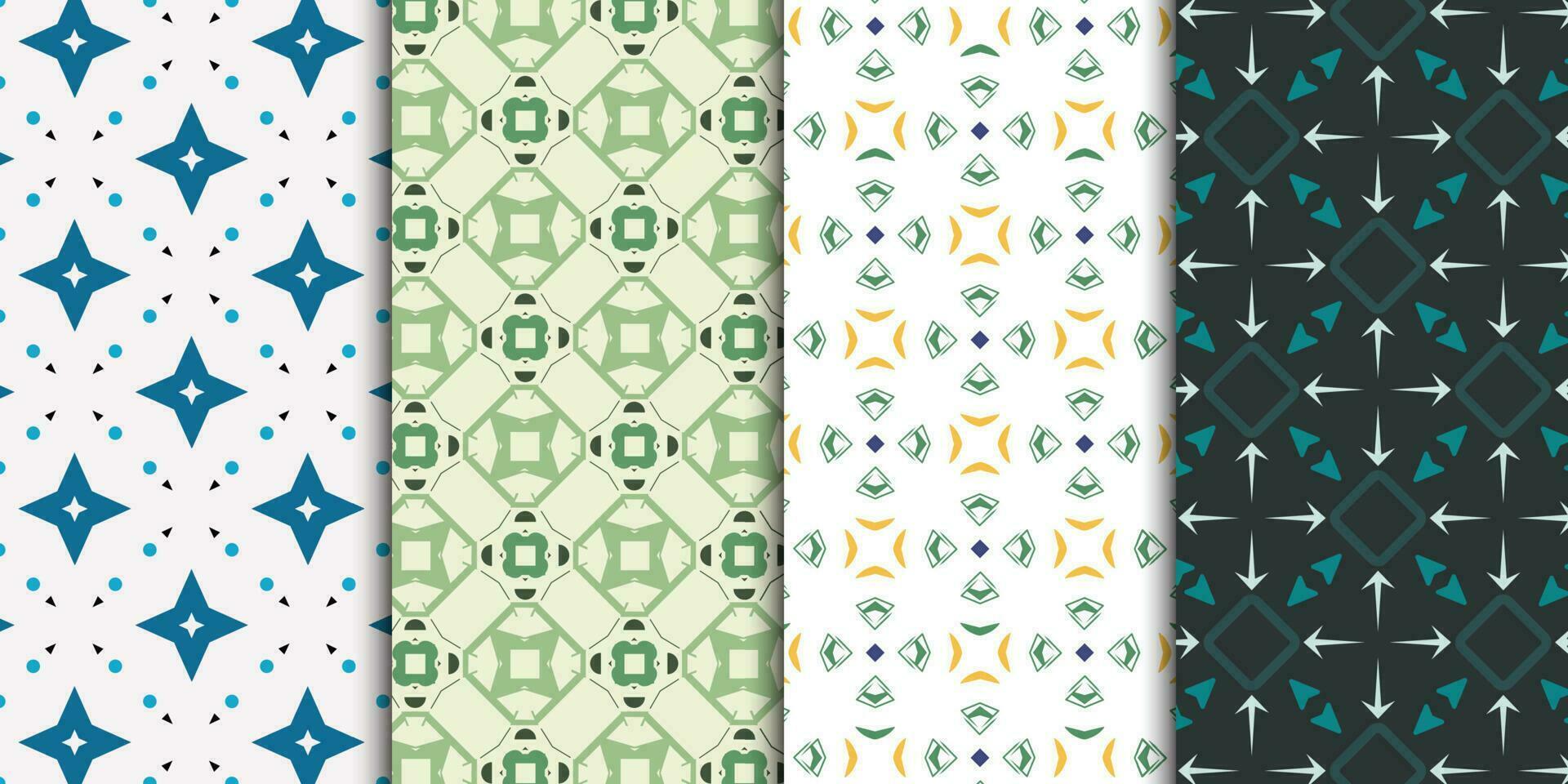 Set of seamless geometric patterns. Abstract unique motif graphic design print 3d cube pattern. Seamless geometric cube pattern vector