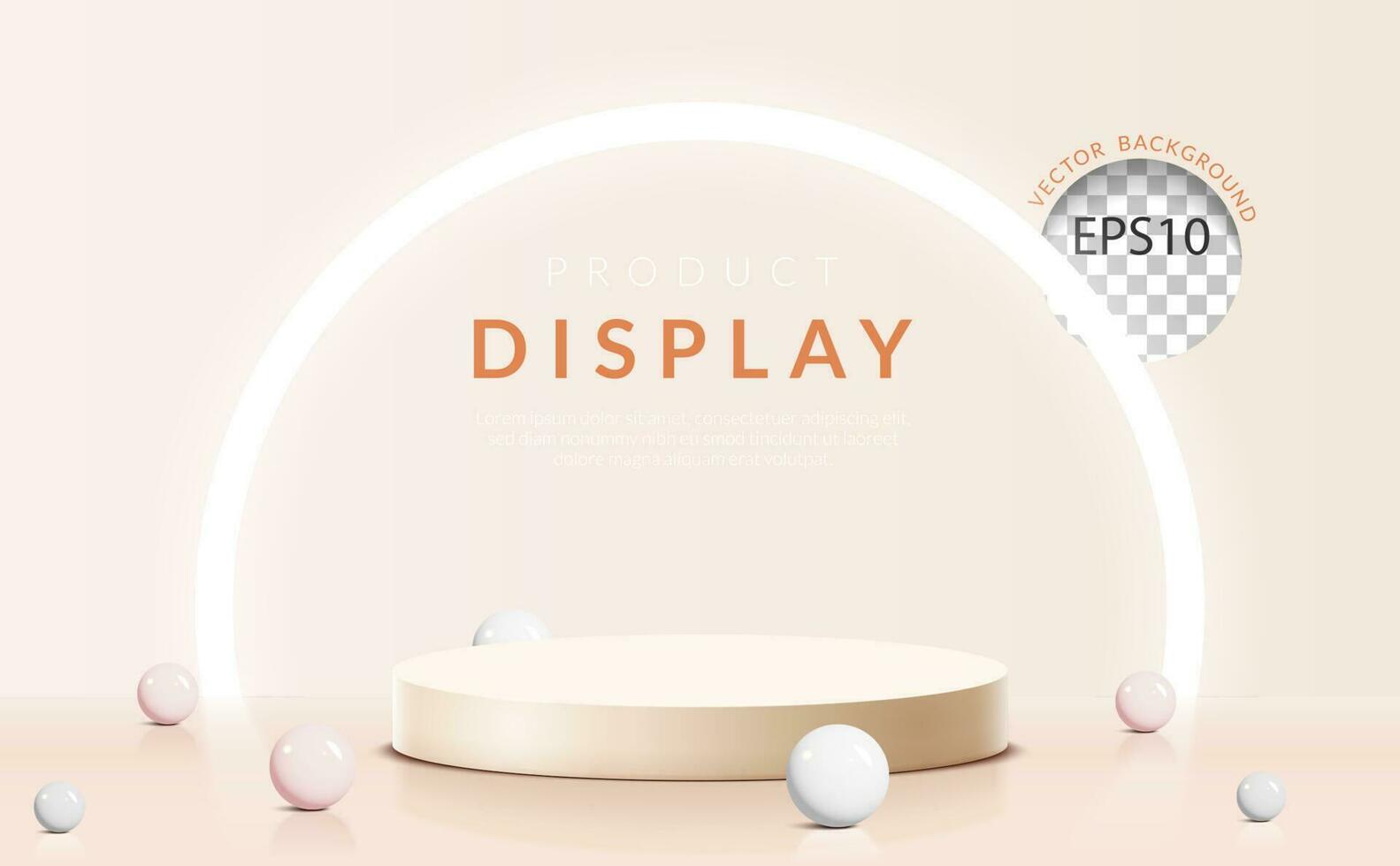 Pink stage podium modern background with ball, Stand show cosmetic product. Vector illustration