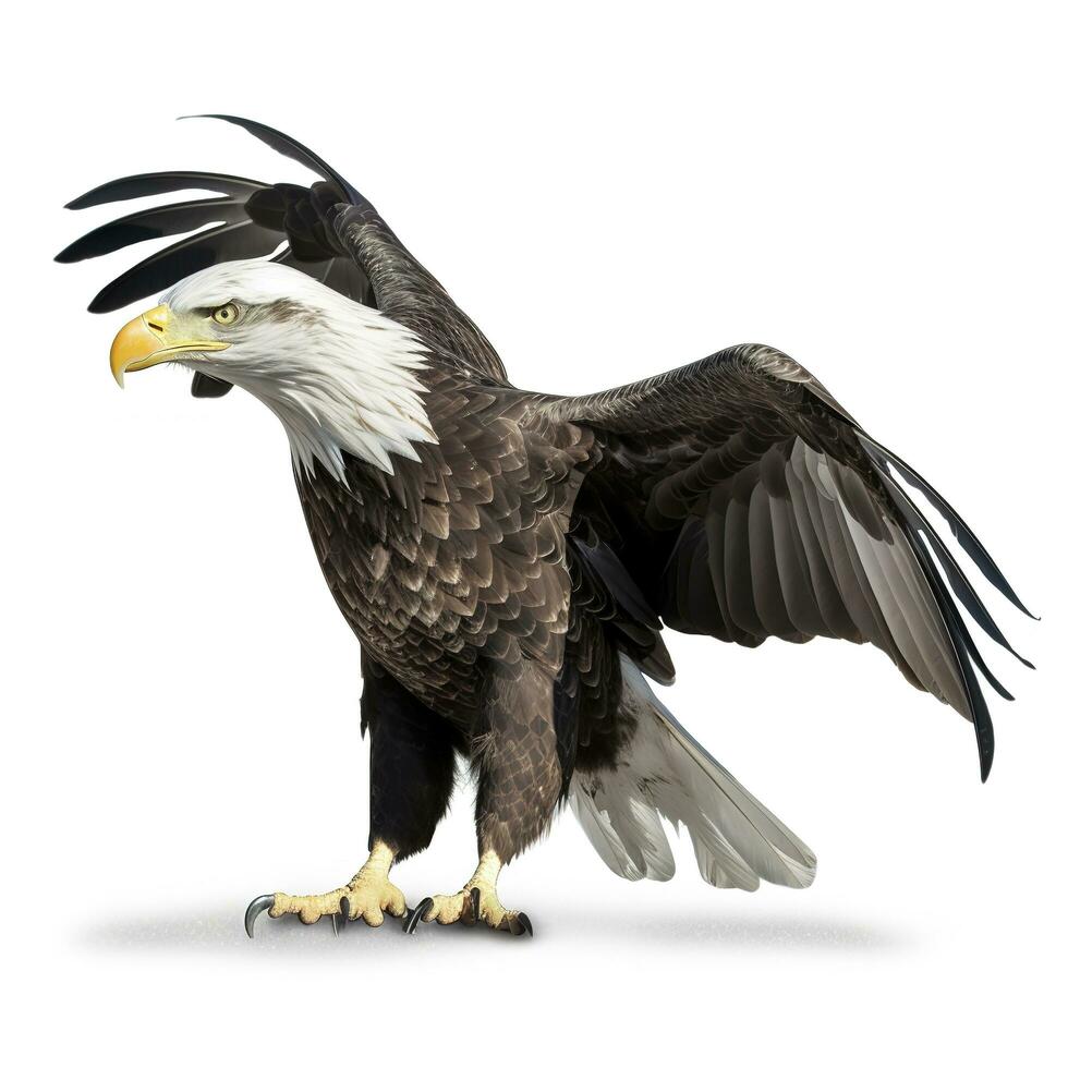 Eagle isolated on white background, generate ai photo