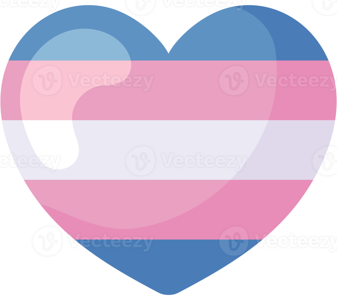transgender flag heart pride day icon isolated png