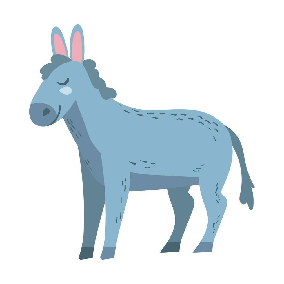 donkey farm animal icon isolated vector