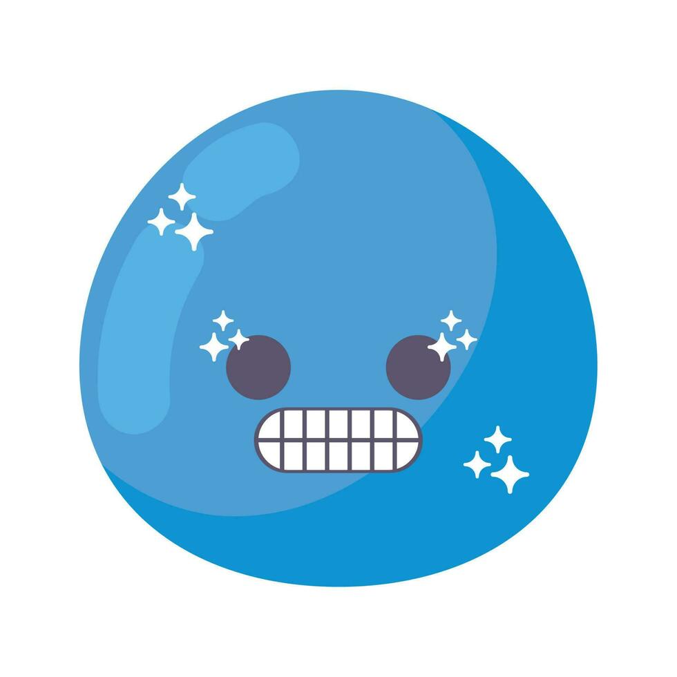 grimace emoji kawaii icon isolated vector