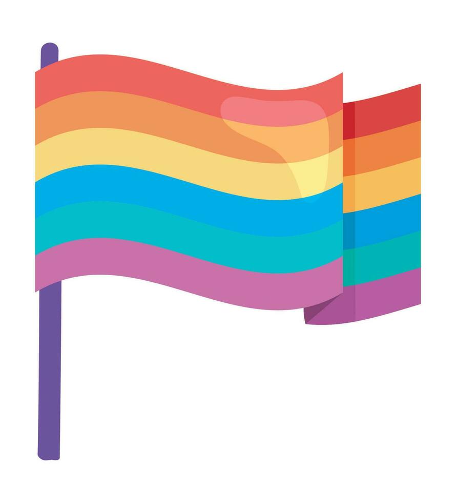 bandera lgbt orgullo día icono aislado vector