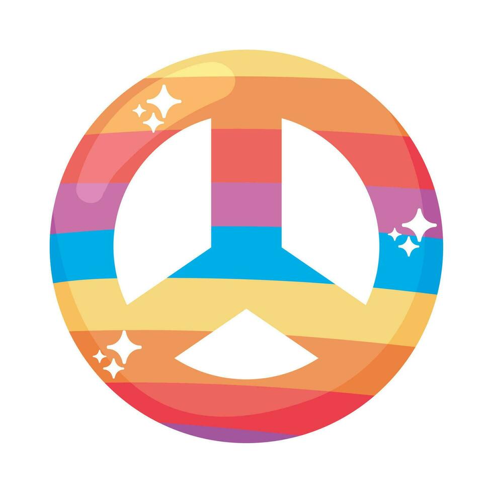 peace pride day icon isolated vector