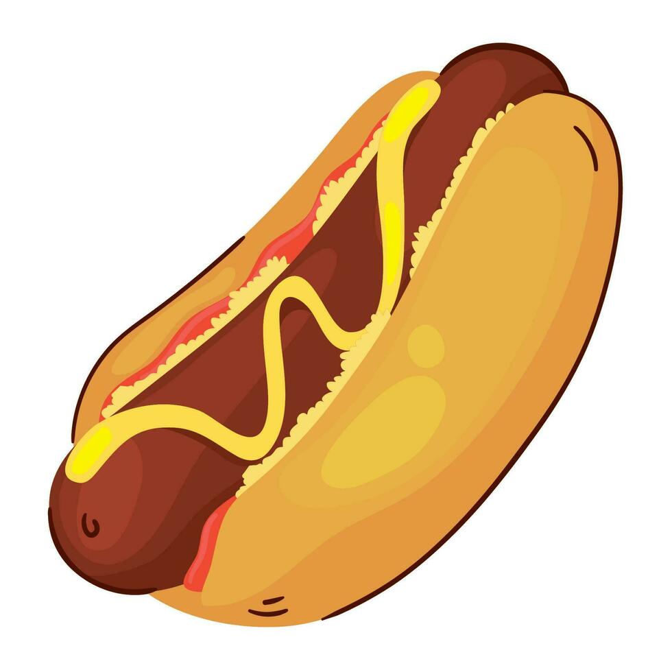 hotdog fast food icon white background vector