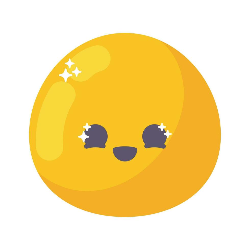 shy emoji kawaii icon isolated vector