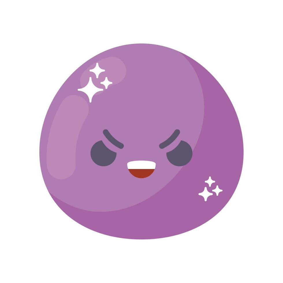 enojado emoji kawaii icono aislado vector