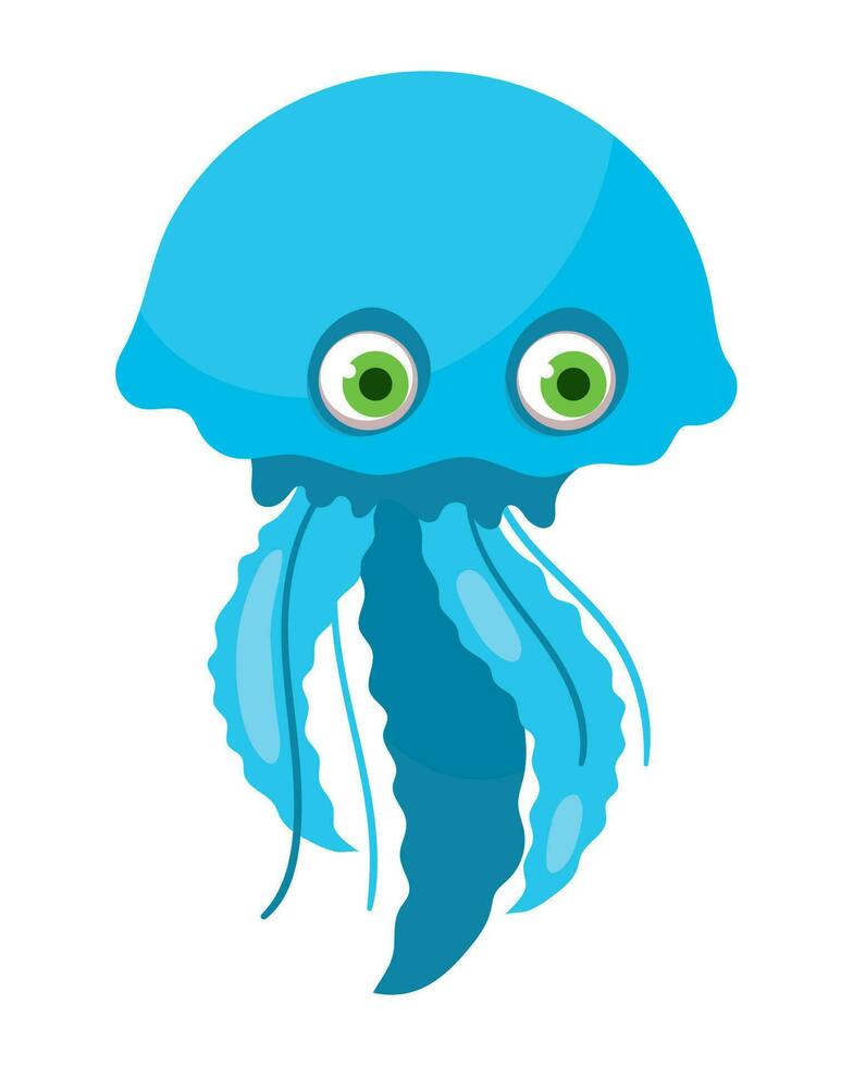 jellyfish cartoon icon isolated style vector