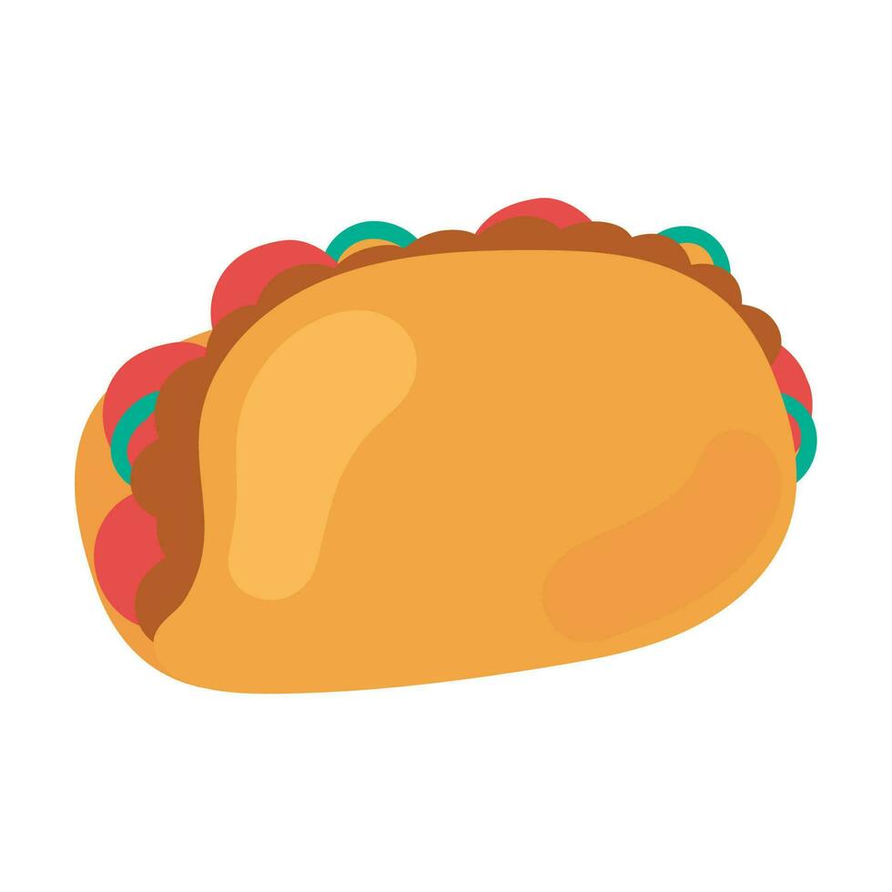 mexican taco icon isolated design vector