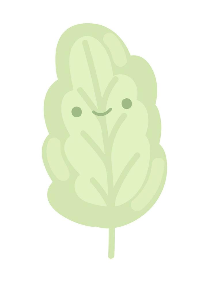 spinach kawaii vegetable icon isolated vector