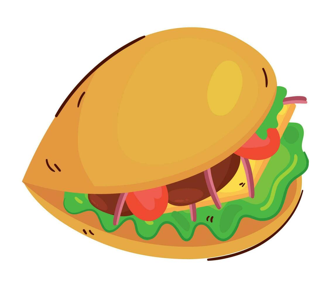 taco fast food icon white background vector