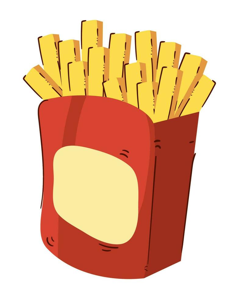 french fries fast food icon white background vector
