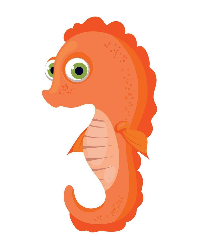 seahorse cartoon icon isolated style vector