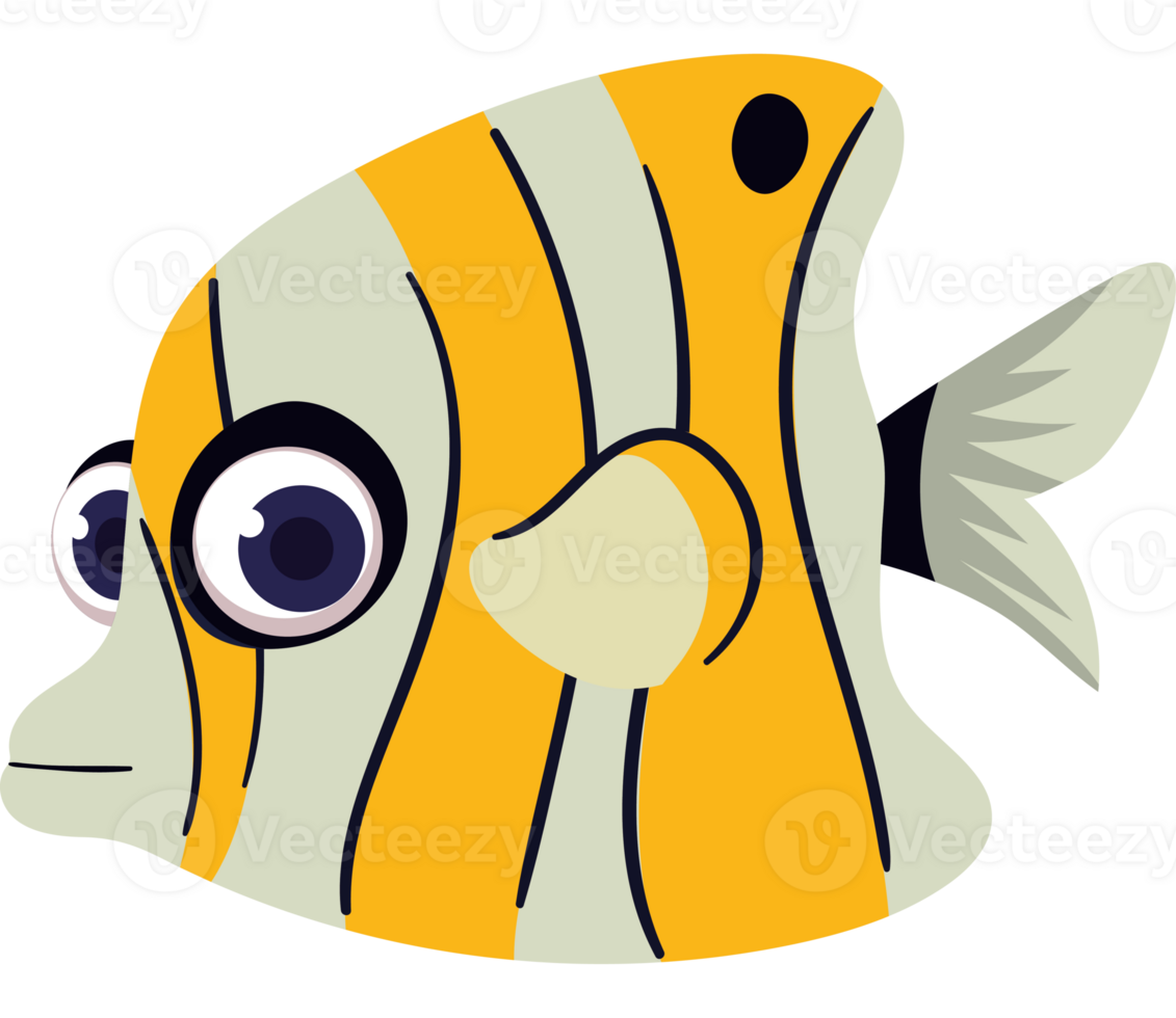 striped fish cartoon icon png