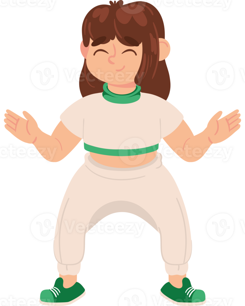 girl practicing exercise png