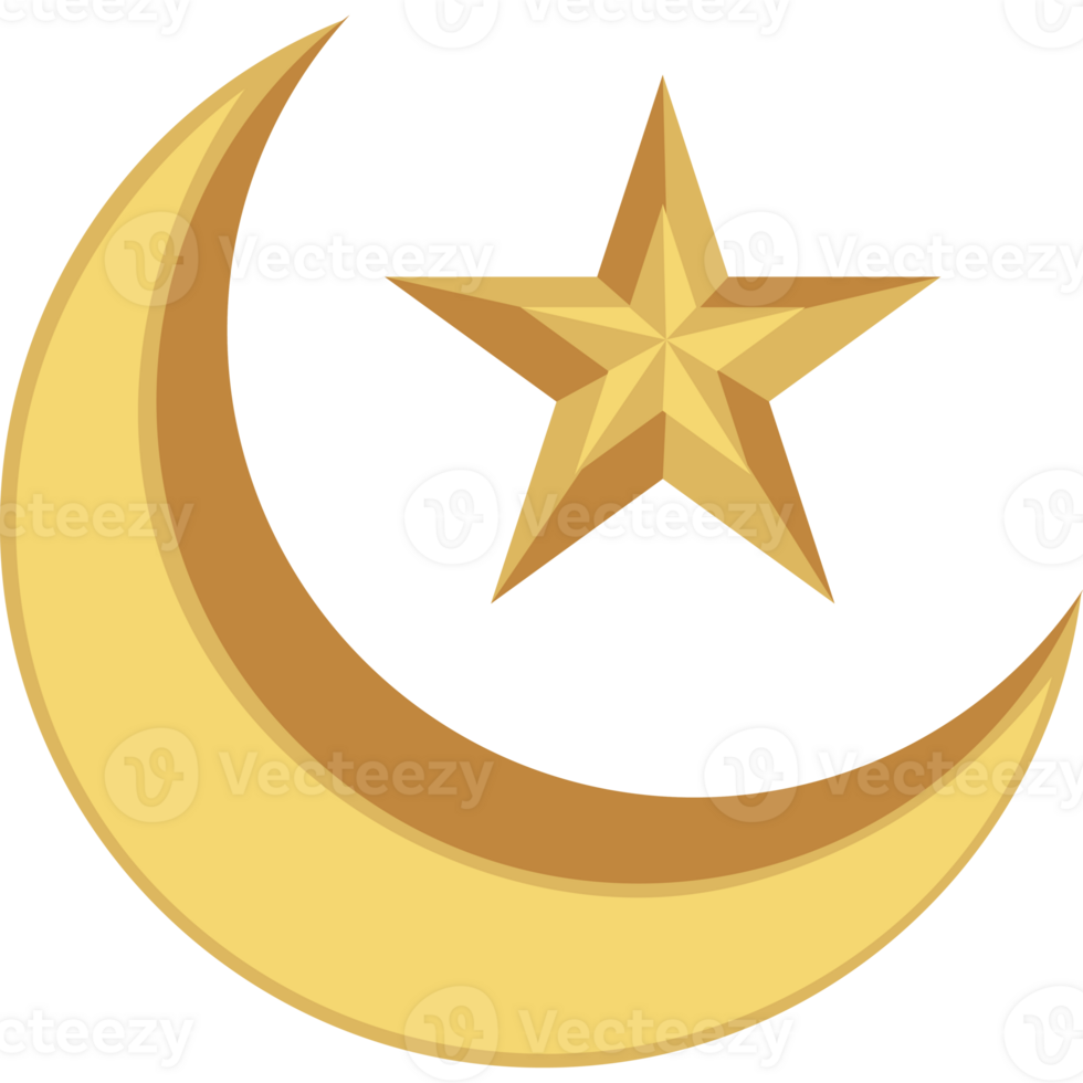 ramadan crescent moon and star png