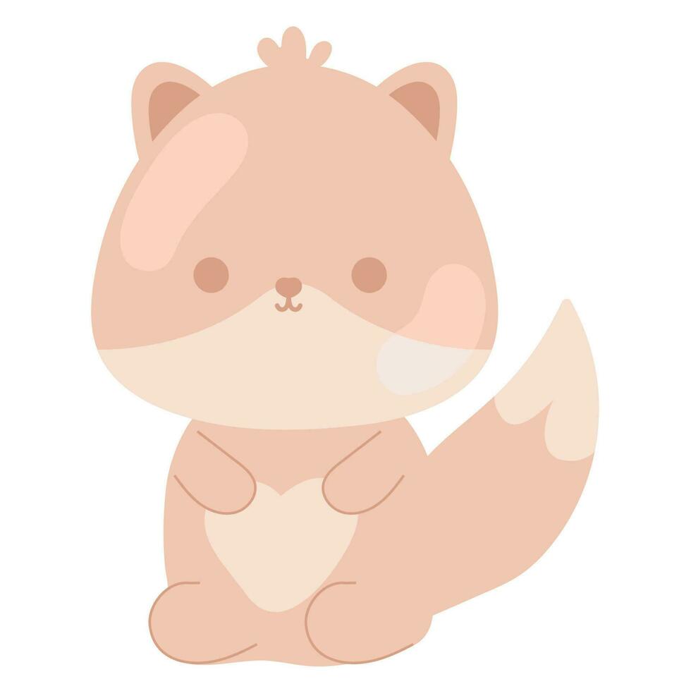 zorro kawaii animales vector