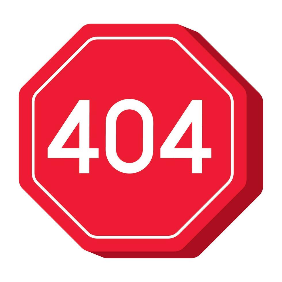 isolated tech error 404 sign icon vector
