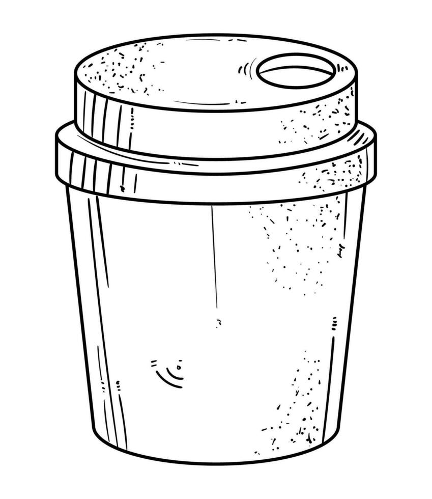 take away cup food doodle icon isolated vector