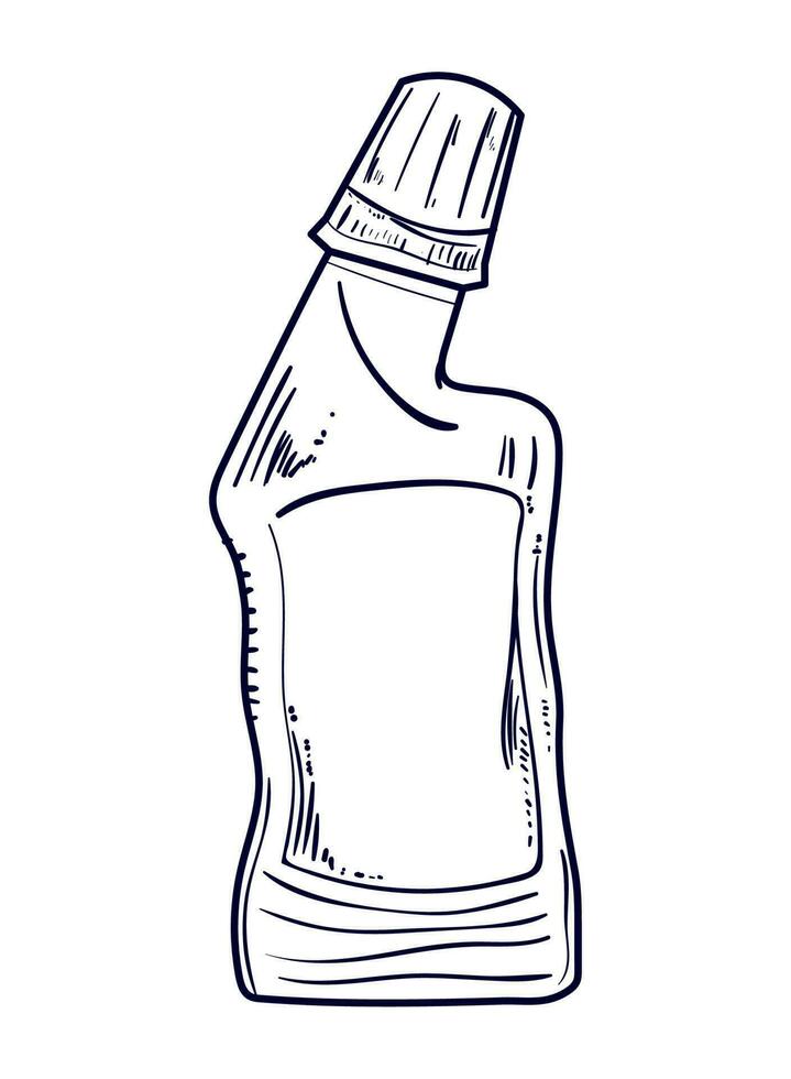 bleach bottle cleaning doodle icon isolated vector