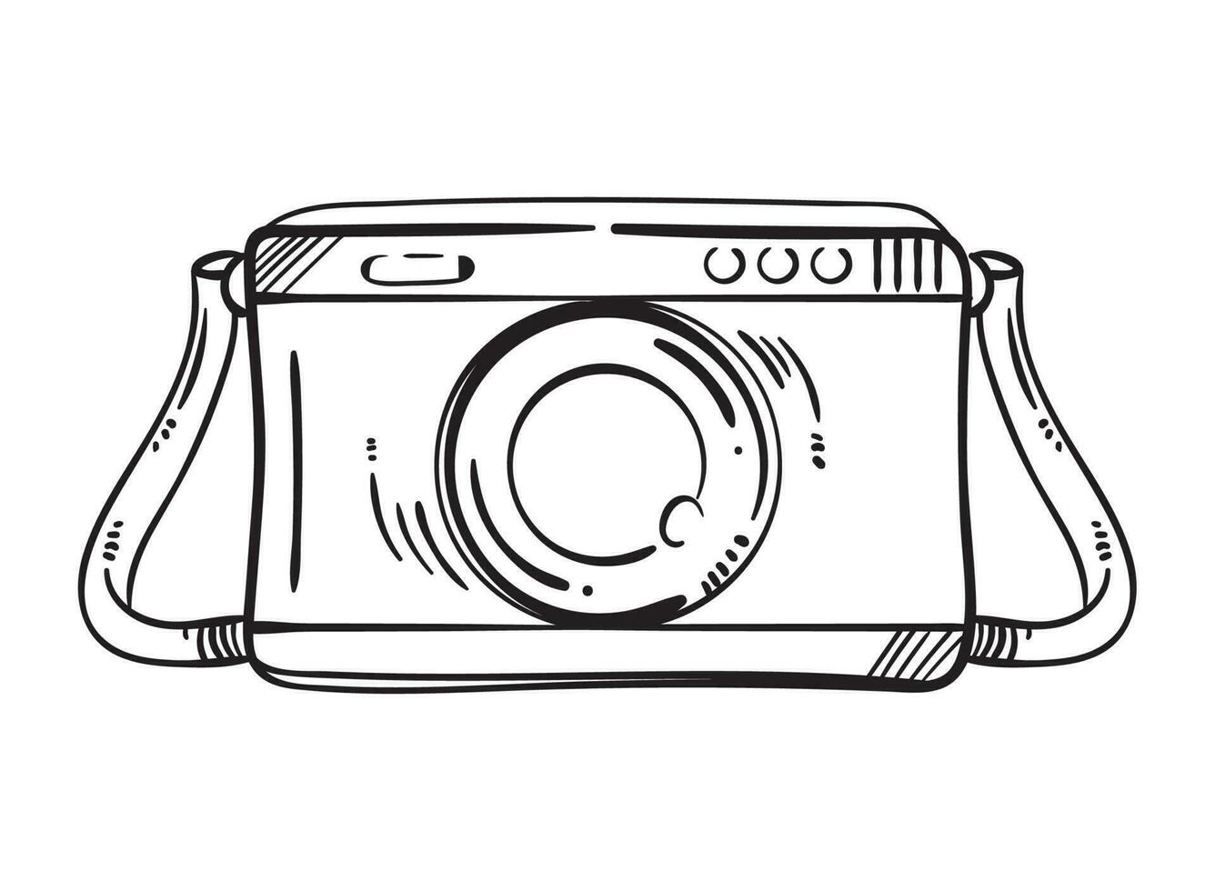 camera doodle icon isolated design vector