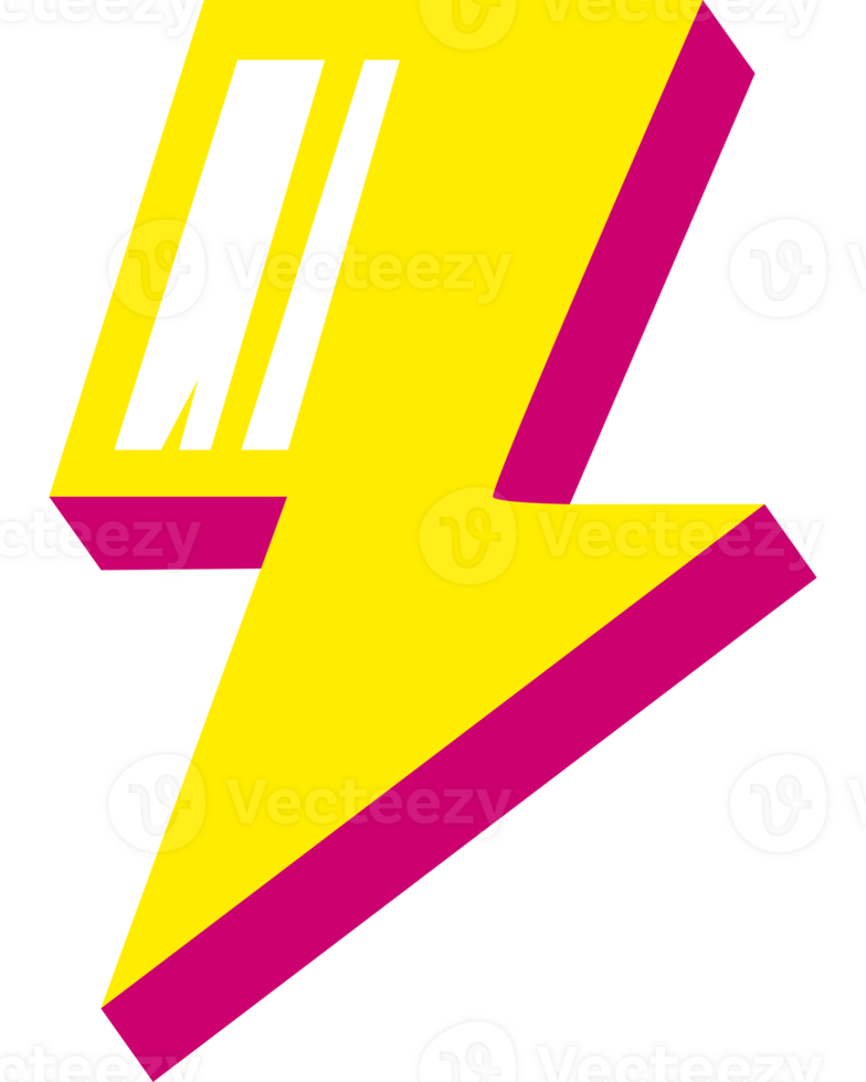 lightning retro and nostalgic neon png