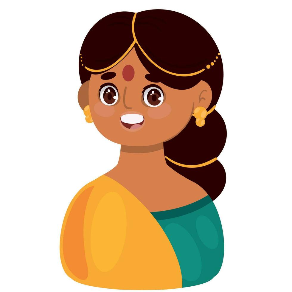 happy indian woman vector