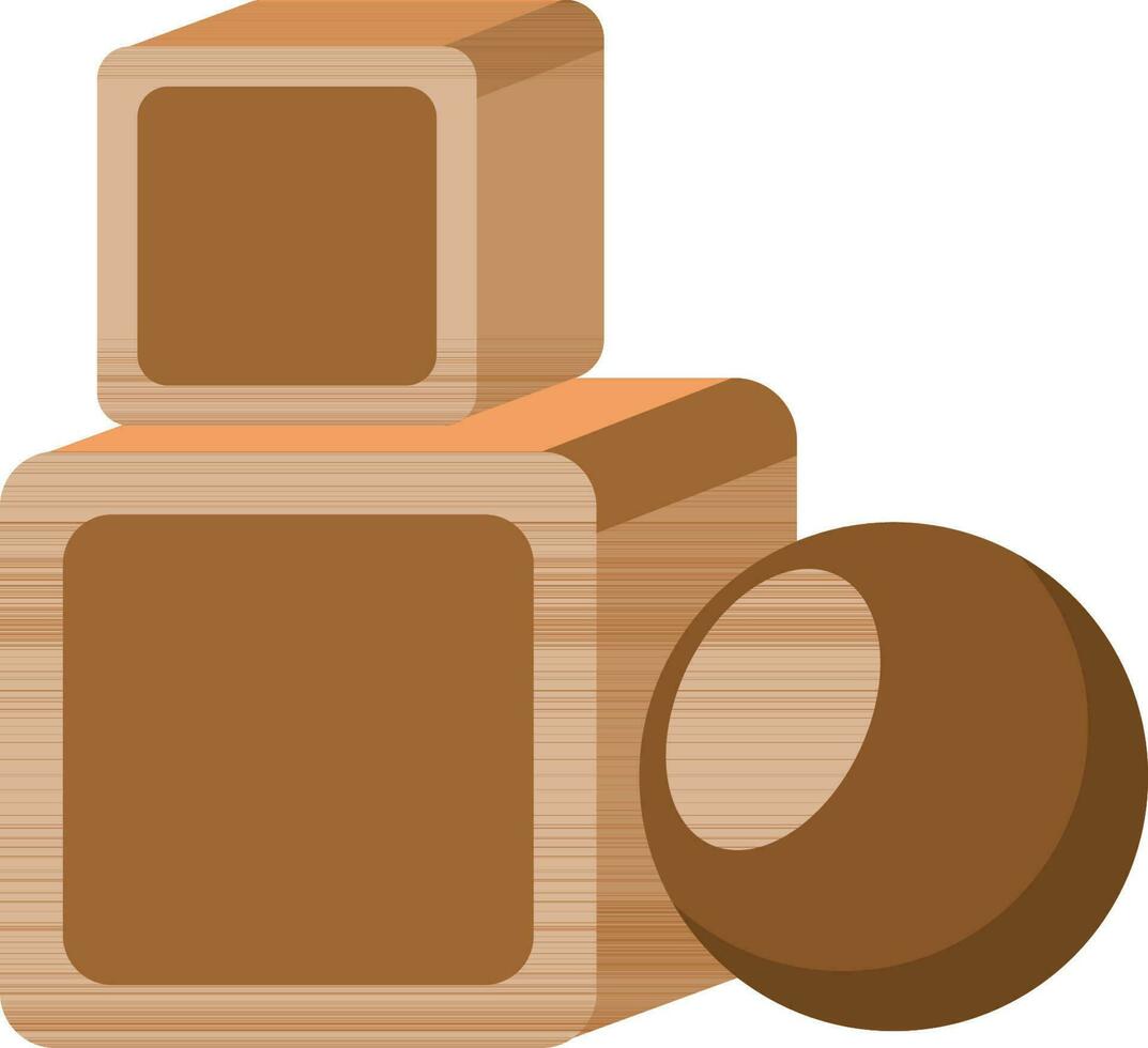 ball and blocks wood toy icon isolated vector