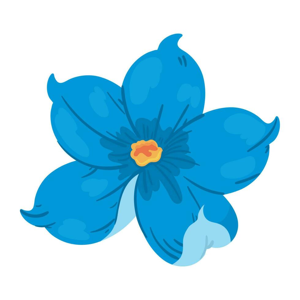 azul flor icono aislado diseño vector