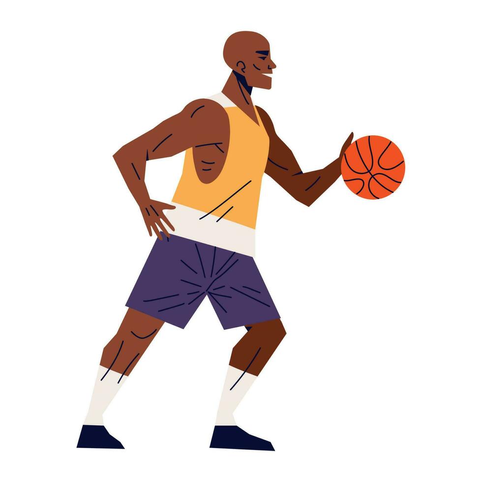 player basketball sports and physical activity icon isolated vector