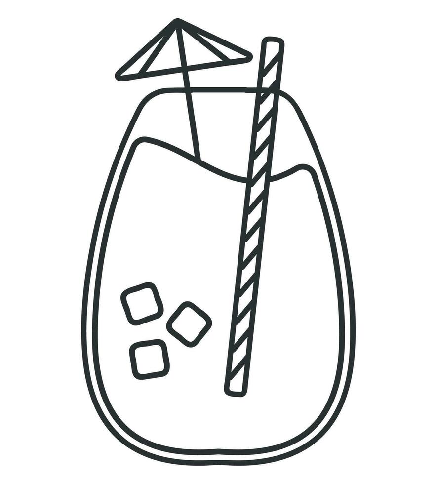 cocktail icon flat line isolated vector
