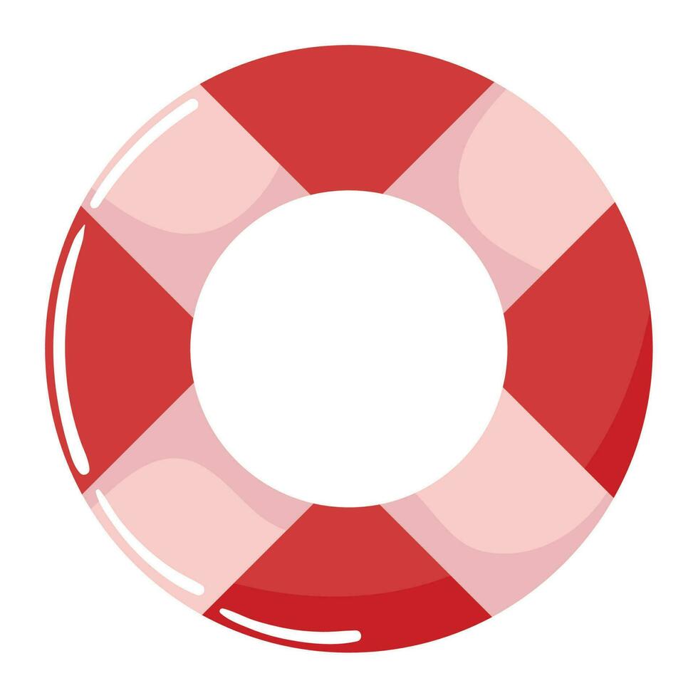 Safe swimming with life belt and buoy icon isolated vector