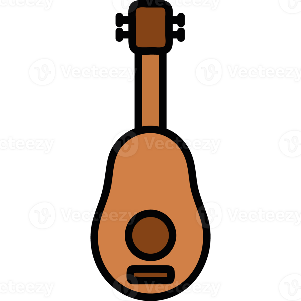 Musical equipment guitar icon in flat vector png
