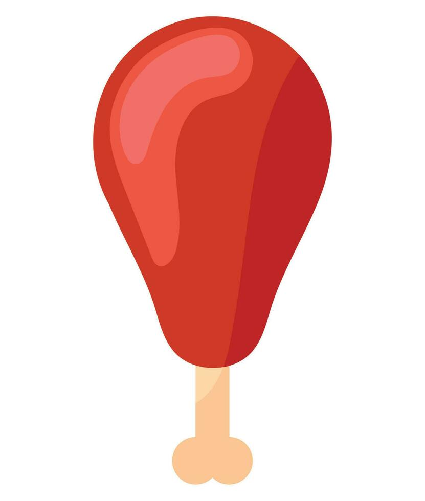 delicious grilled chicken leg icon isolated vector