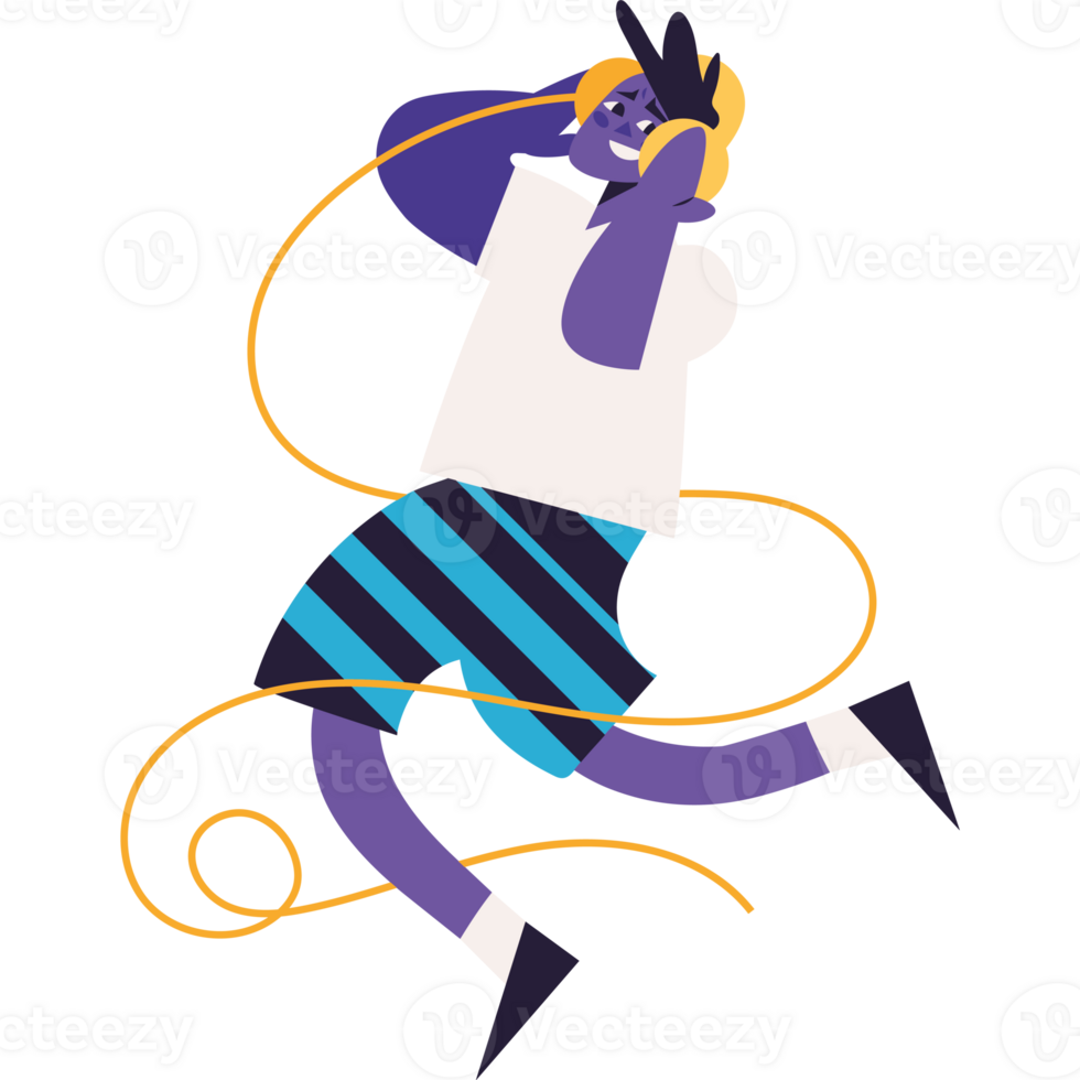 man with headphones png