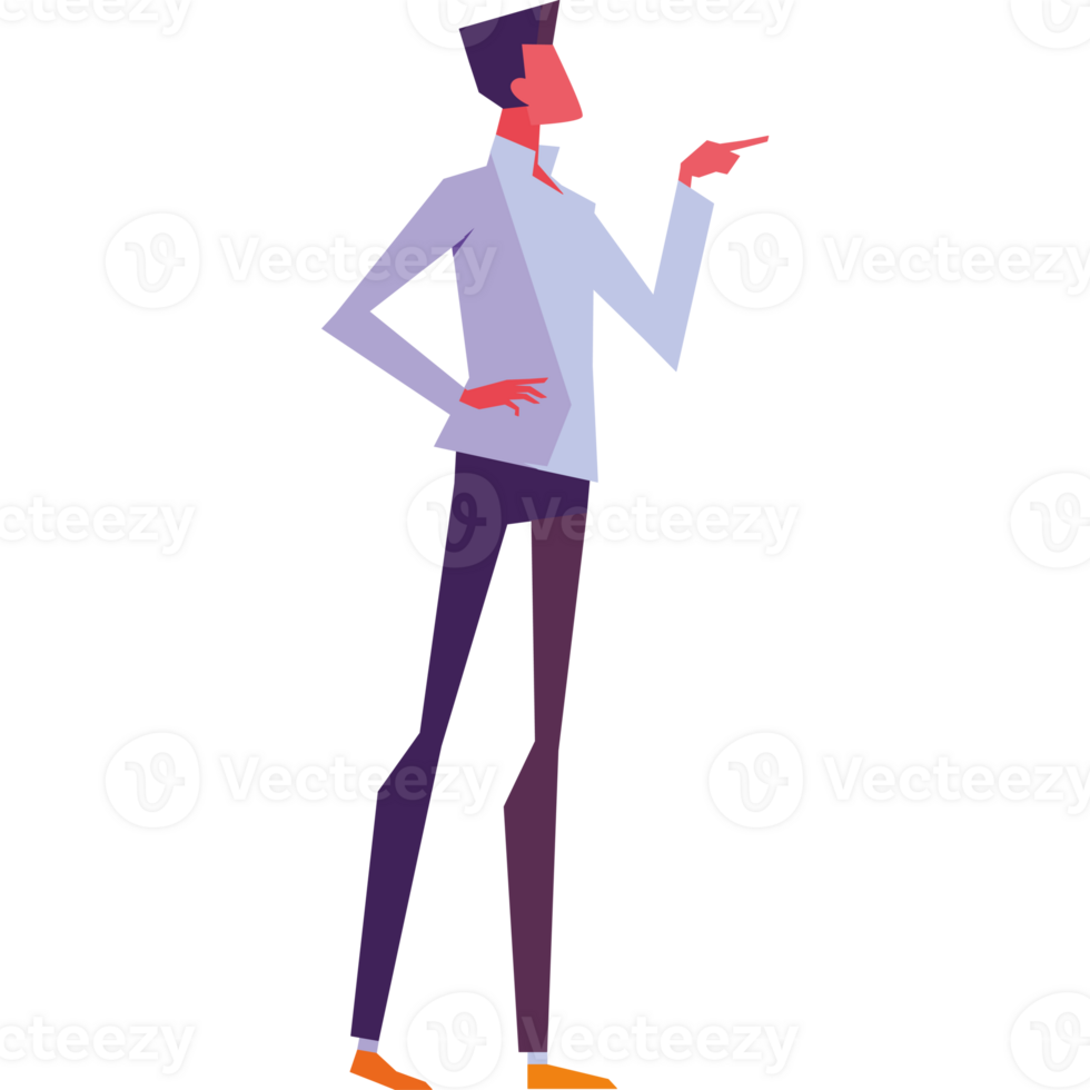 Successful man in suit pointing png