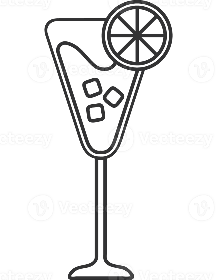 cocktail with ice cubes png