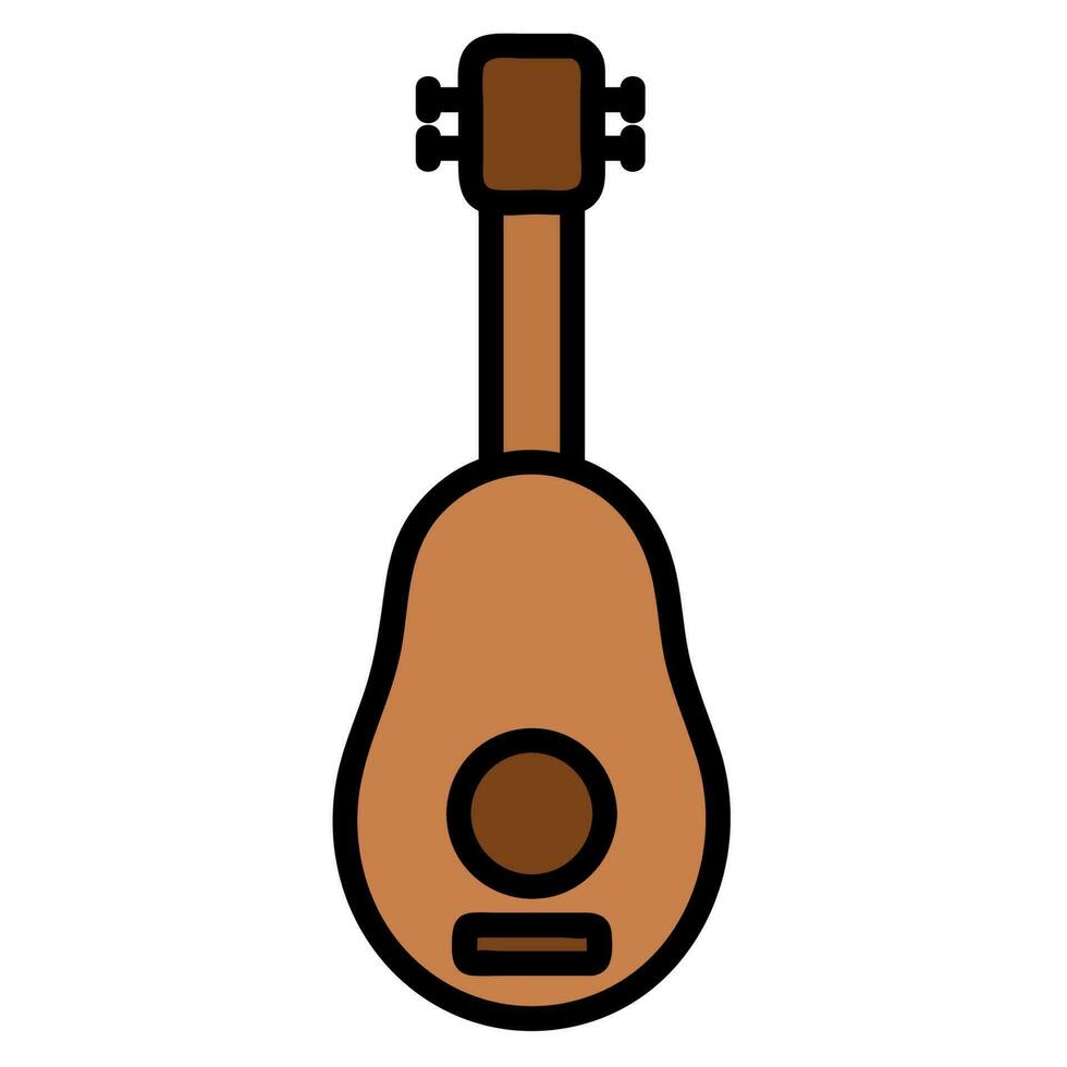 Musical equipment guitar icon in flat vector isolated