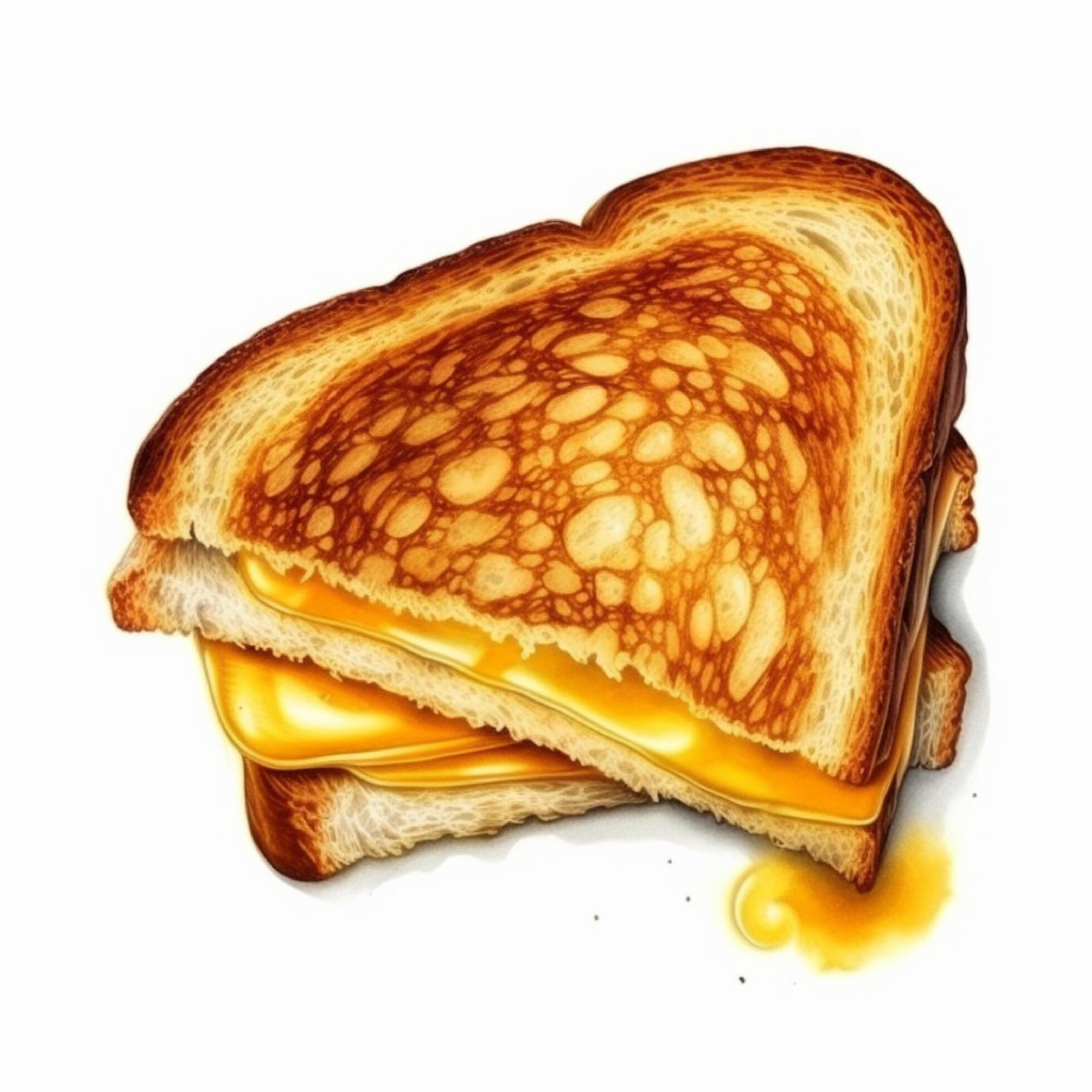 Grilled cheese sandwiches topped with butter or mayonnaise. AI