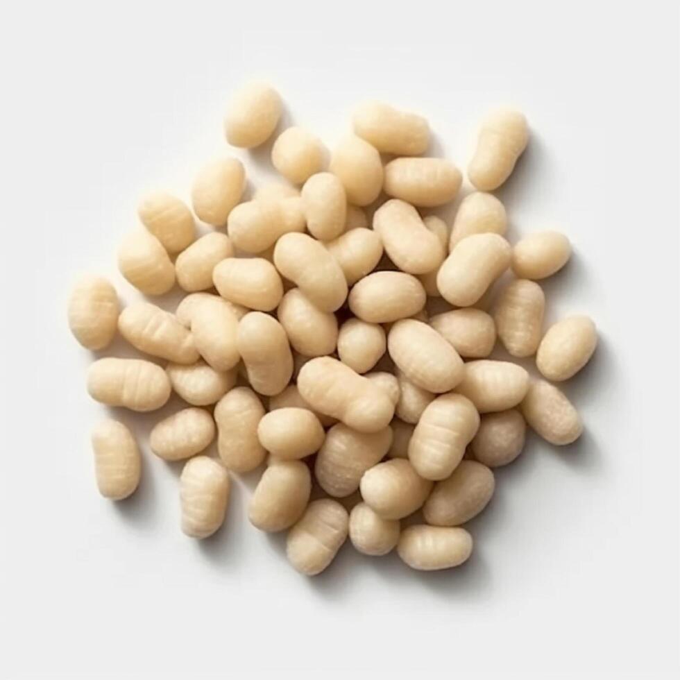 Gnocchi pasta made from potatoes, prepared with cream sauce and peas. photo
