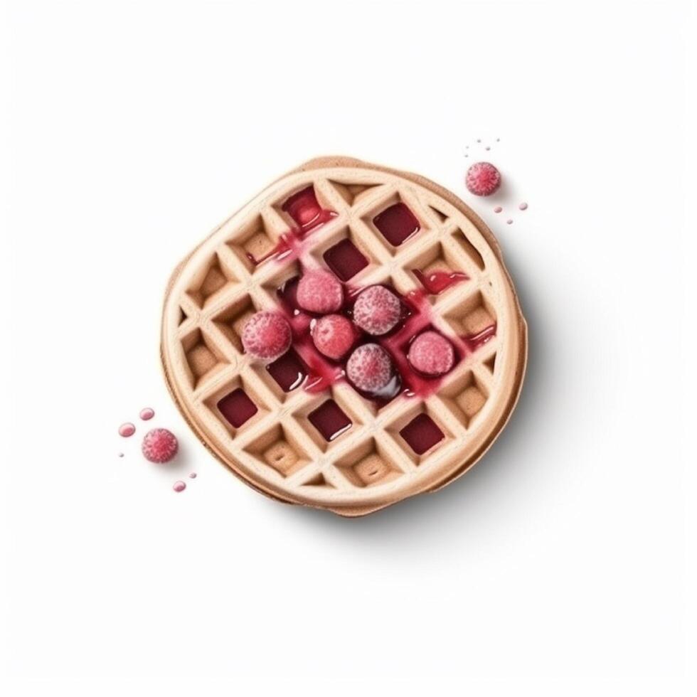 Red bean waffle snack dessert. photo