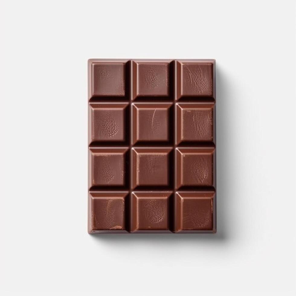 Chocolate bar on white background. photo