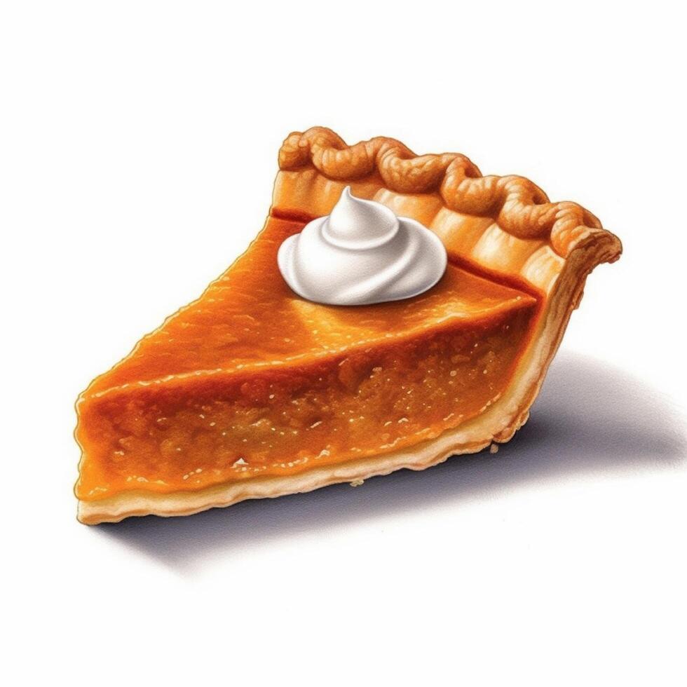 Pumpkin pie white background. photo