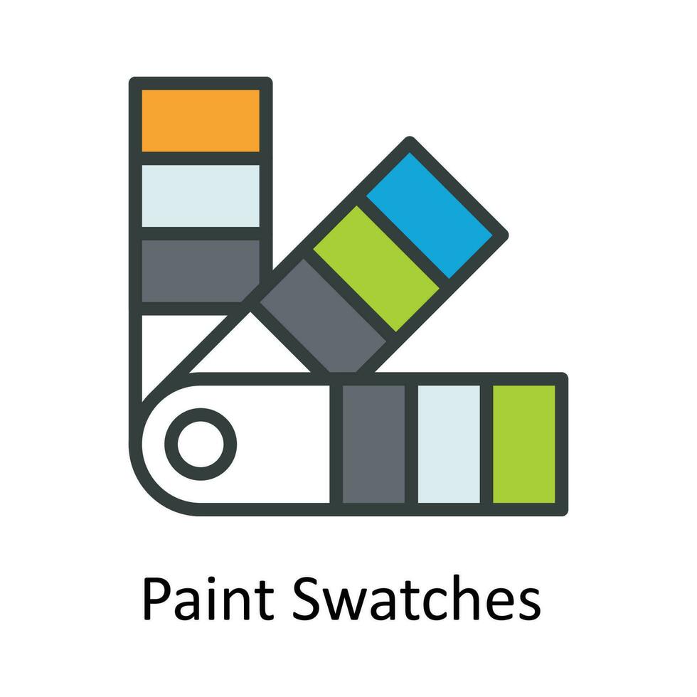 Paint Swatches  Vector Fill outline Icon Design illustration. User interface Symbol on White background EPS 10 File